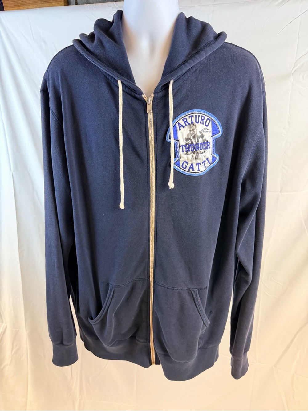 Roots Of Fight Arturo Gatti Navy Full-Zip Hoodie Jacket